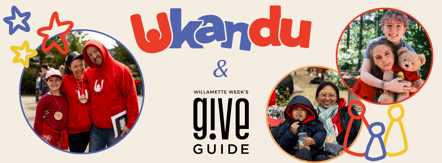 Ukandu & Give!Guide logos with photos of Ukandu participants